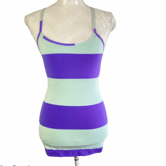 Lululemon Power Y Tank Luon Light Stripe Purple - Picture 4 of 9